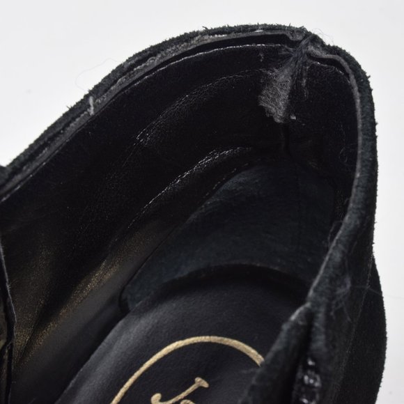 Jack Rogers Bailee Bootie Suede sz 7 Black Ankle Dark Academia - Picture 11 of 15